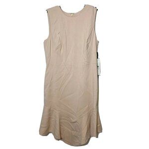 DKNY Womens Sleeveless A-Line Flounce Hem Dress Pink Sz 10 Back Zip DD7E1024 NWT